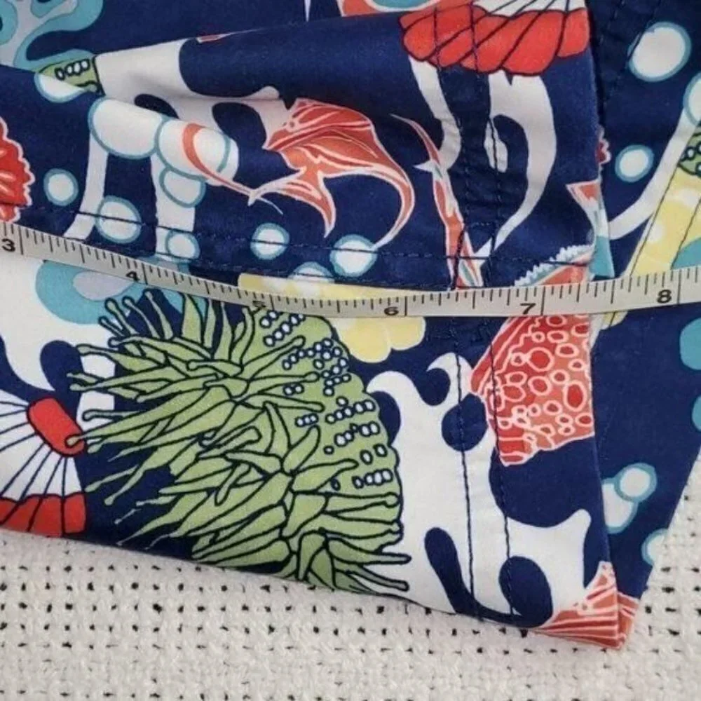 Nautica Graphic Aquatic Design Cinched‎ Pocketed Sz. XL Board Shorts